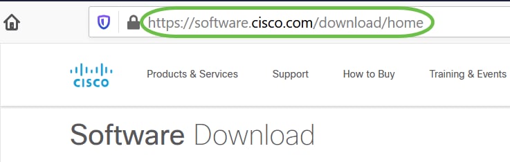 Andare alla pagina di download dei software Cisco.