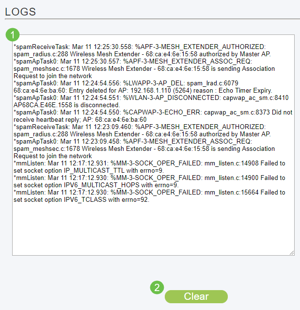 This example shows some sample syslogs. 