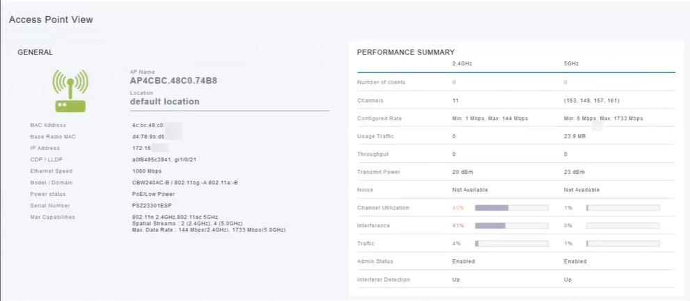 Interferer details page