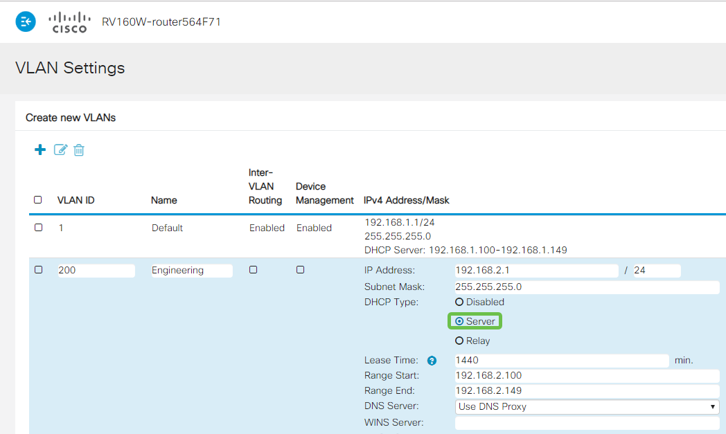 Select a Dynamic Host Configuration Protocol (DHCP) Type