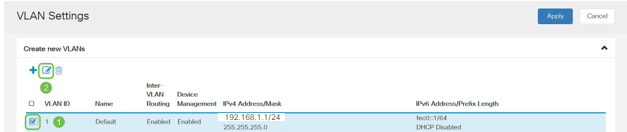 Then select the VLAN that contains your routing device, then click the Edit button.