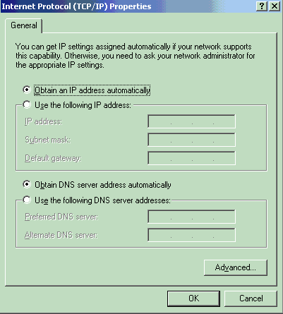 Obtain IP Address Automatically