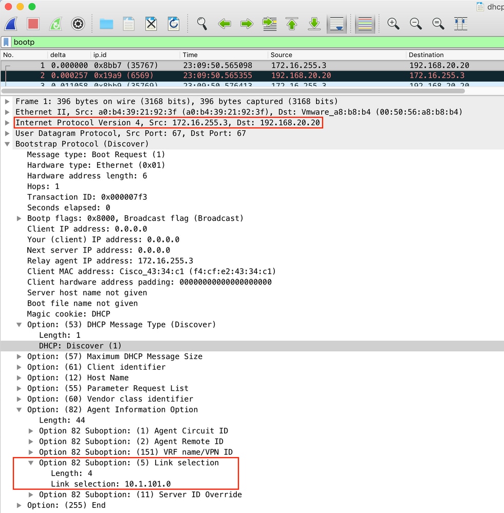 Overwrited SRC IP of the Relayed DHCP packet