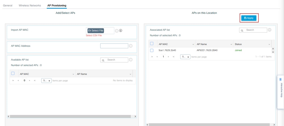 Apply APs moved to Association List