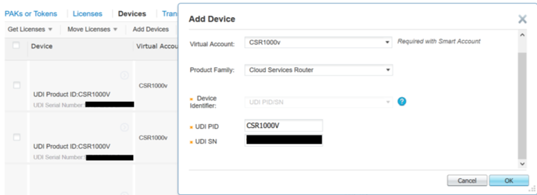 Enter the Product Family and Unique Device Identifier