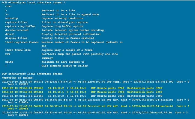 Summary View of Output from the Ethanalyzer Local Interface Inband Command