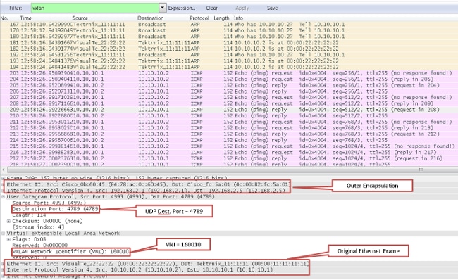 VXLAN PCAP列印輸出