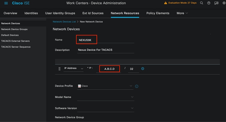 Configurar dispositivo de rede