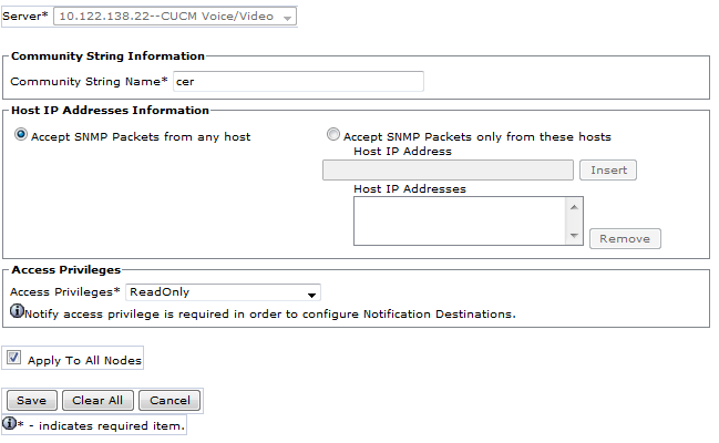 Configure SNMP Configuration