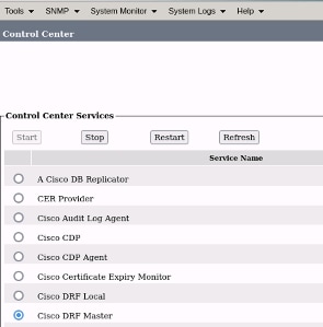 CER Cisco DRF Master Restart