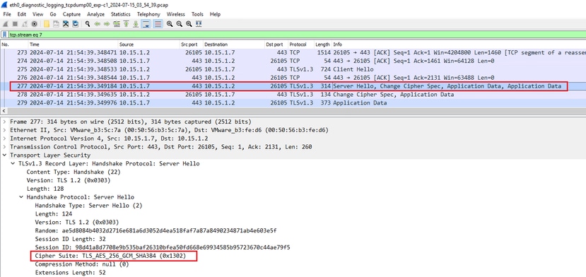 Example of a ServerHello Packet in Wireshark