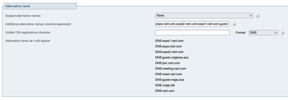 Generate CSR SAN entries