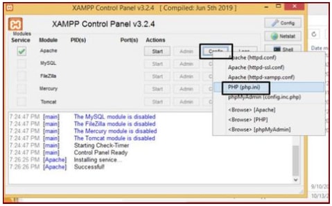 Abra el archivo php.