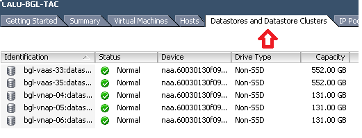 Clique em Clusters de armazenamento de dados e Clusters de armazenamento de dados