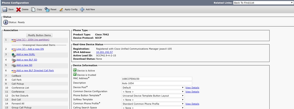 Assign the Desired Calling Search Space for the PLAR Phone