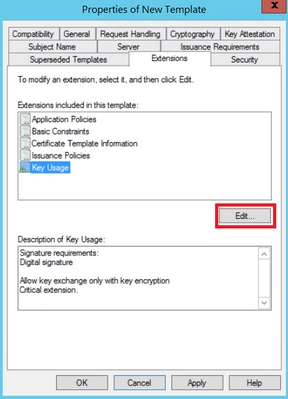 Template Properties and Key Usage