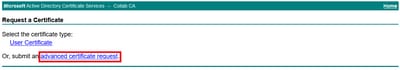 Request a Certificate, Advanced Certificate