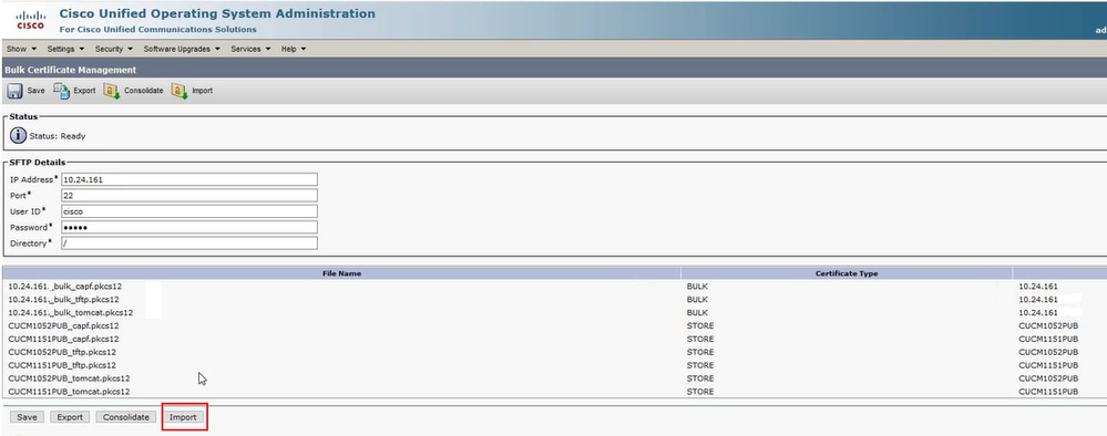 SFTP Import