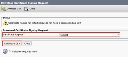 Download Certificate Signing Request