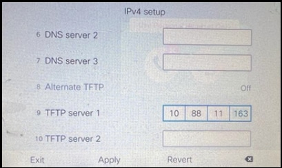 전화기에 TFTP IP 구성