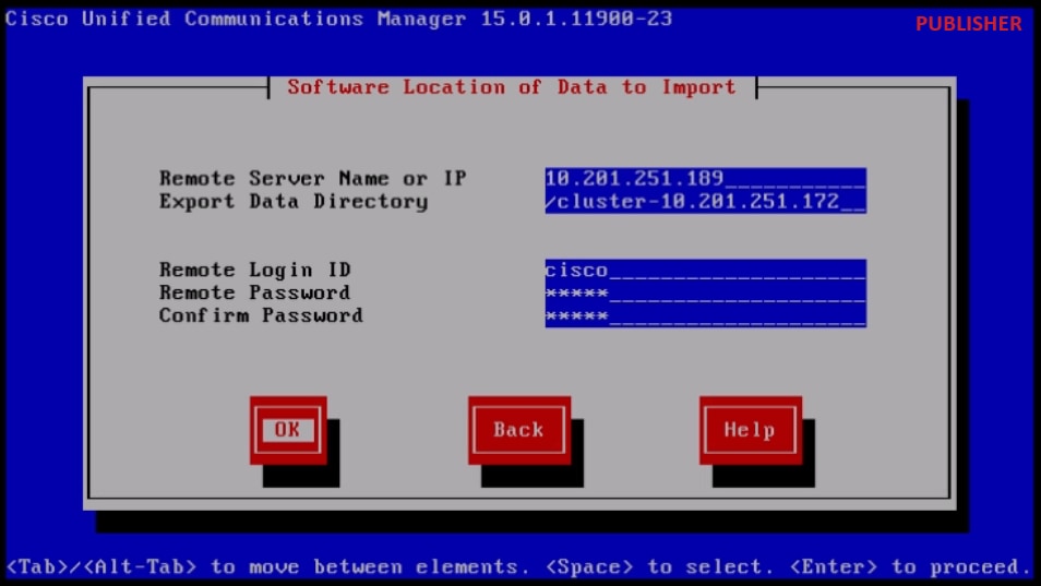 Software Location of Data to Import