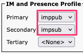 Service Profile IM&P Profile