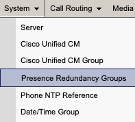 CUCM Presence Redundancy Group