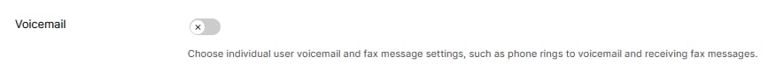 Enable Voicemail at User Level