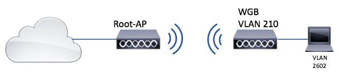 Network diagram for WGB with no switch