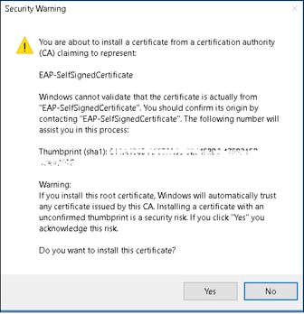 PEAP Security warning