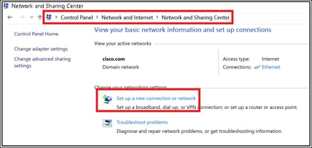 Setup network connection