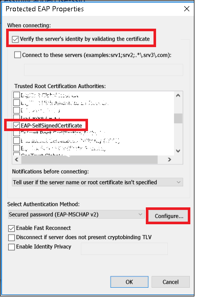 Verify the service certificate