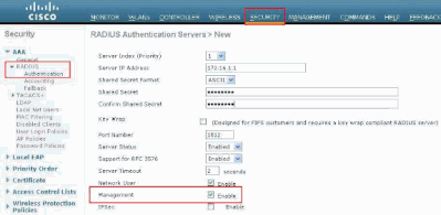 Nuovi server di autenticazione RADIUS