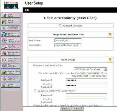 Fornire il vero nome, la descrizione e la password dell'utente aggiunto