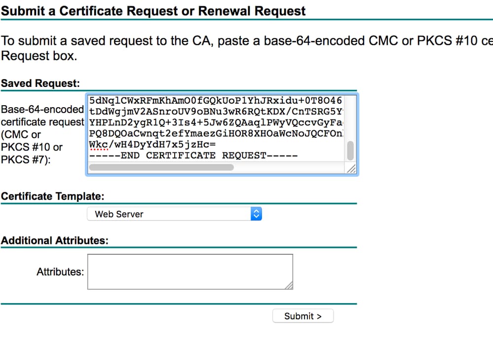 Windows CA server : import the CSR