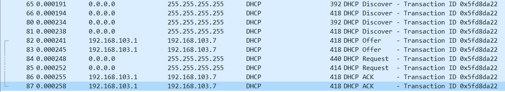 Acquisisci client DHCP Border01