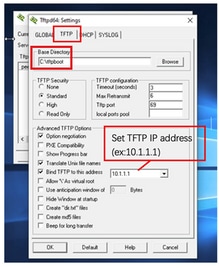 Tftpd64 configureren - speciale afbeelding naar TFTP-basismap kopiëren