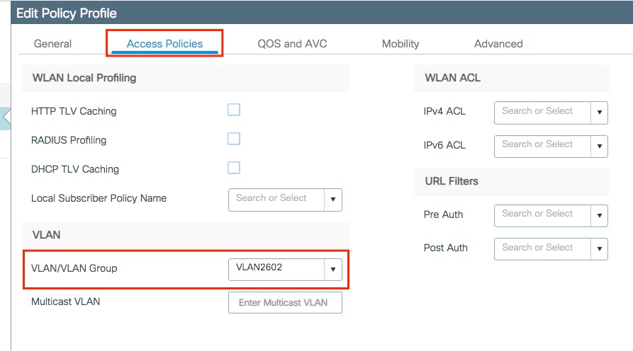 Policy Profile VLAN