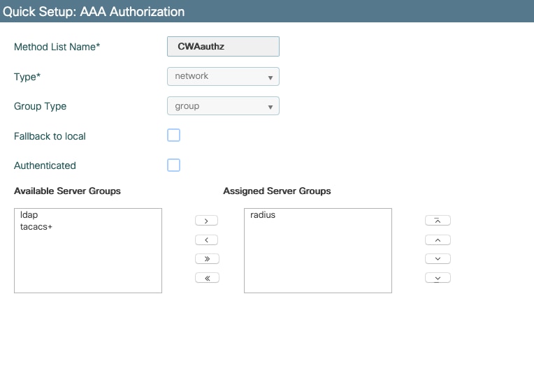 Método de autorización AAA