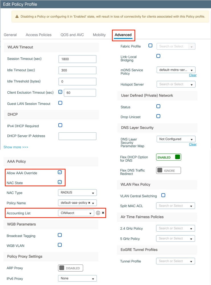 AAA Override and Other Settings