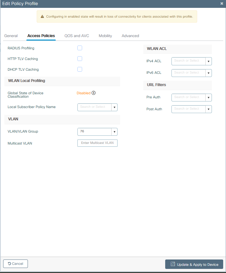 Select or Type a VLAN ID