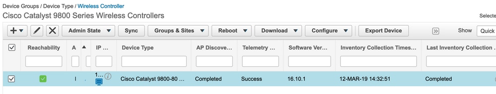 Inventory List on Prime Infrastructure