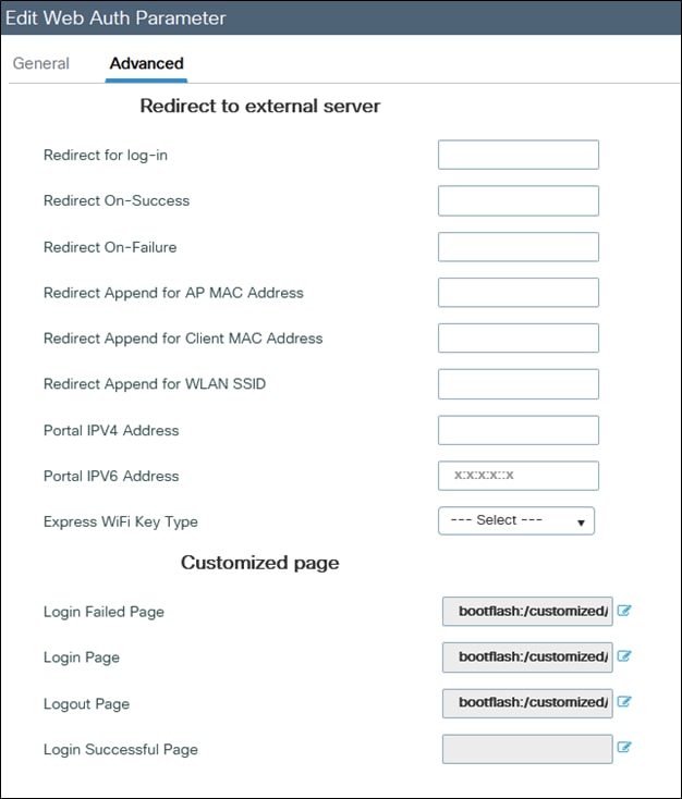 Webauth 매개변수 맵 컨피그레이션