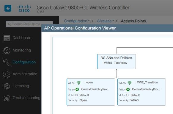 Visionneuse de configuration opérationnelle du point d'accès en mode de transition OWE