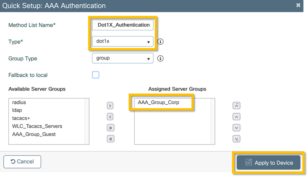 6. Méthode d'authentification AAA