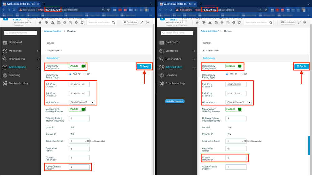 HA configuration before reboot