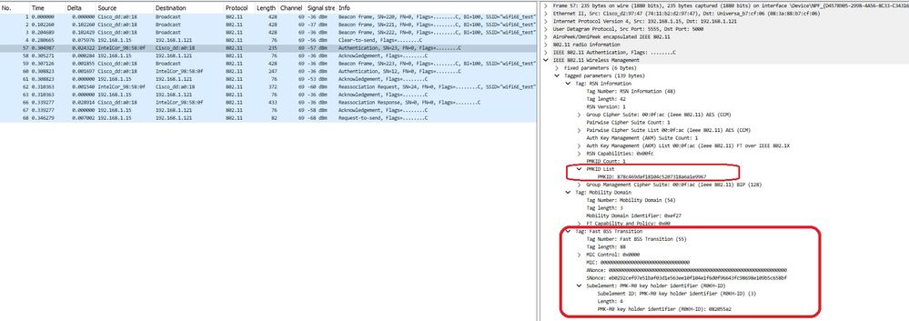 Evento de WPA3 Enterprise 802.1x-SHA256 + FT em roaming