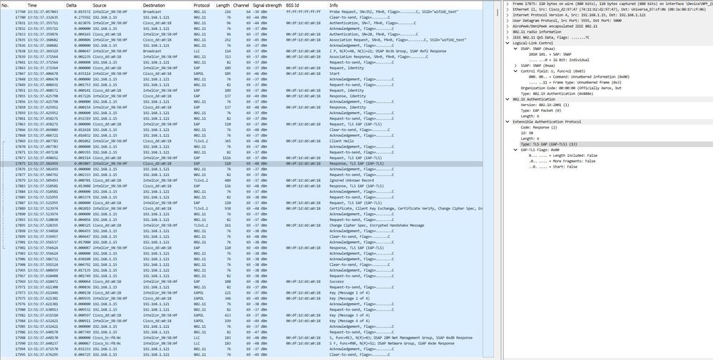 WPA3 Enterprise GCMP256 SUITEB192-1x con asociación EAP-TLS con cliente Intel AX211 y enfoque EAP-TLS