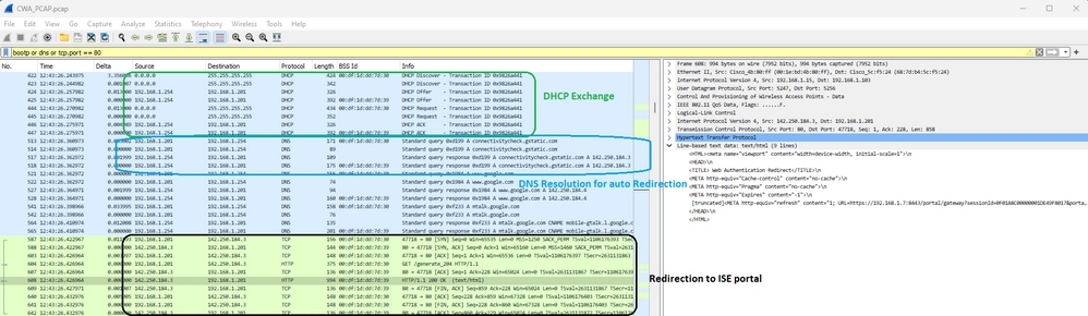 CWA DHCP, DNS and Redirection