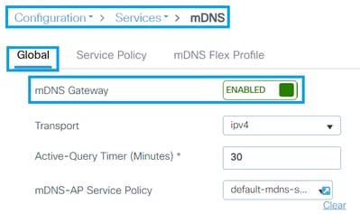 mDNS Global Configuration